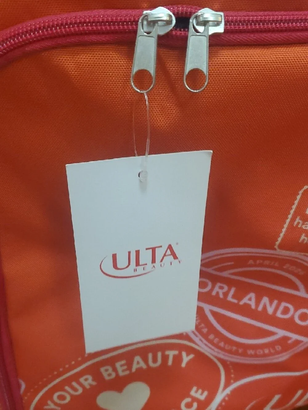 Ulta Beauty Orange Branded Rolling Makeup Case